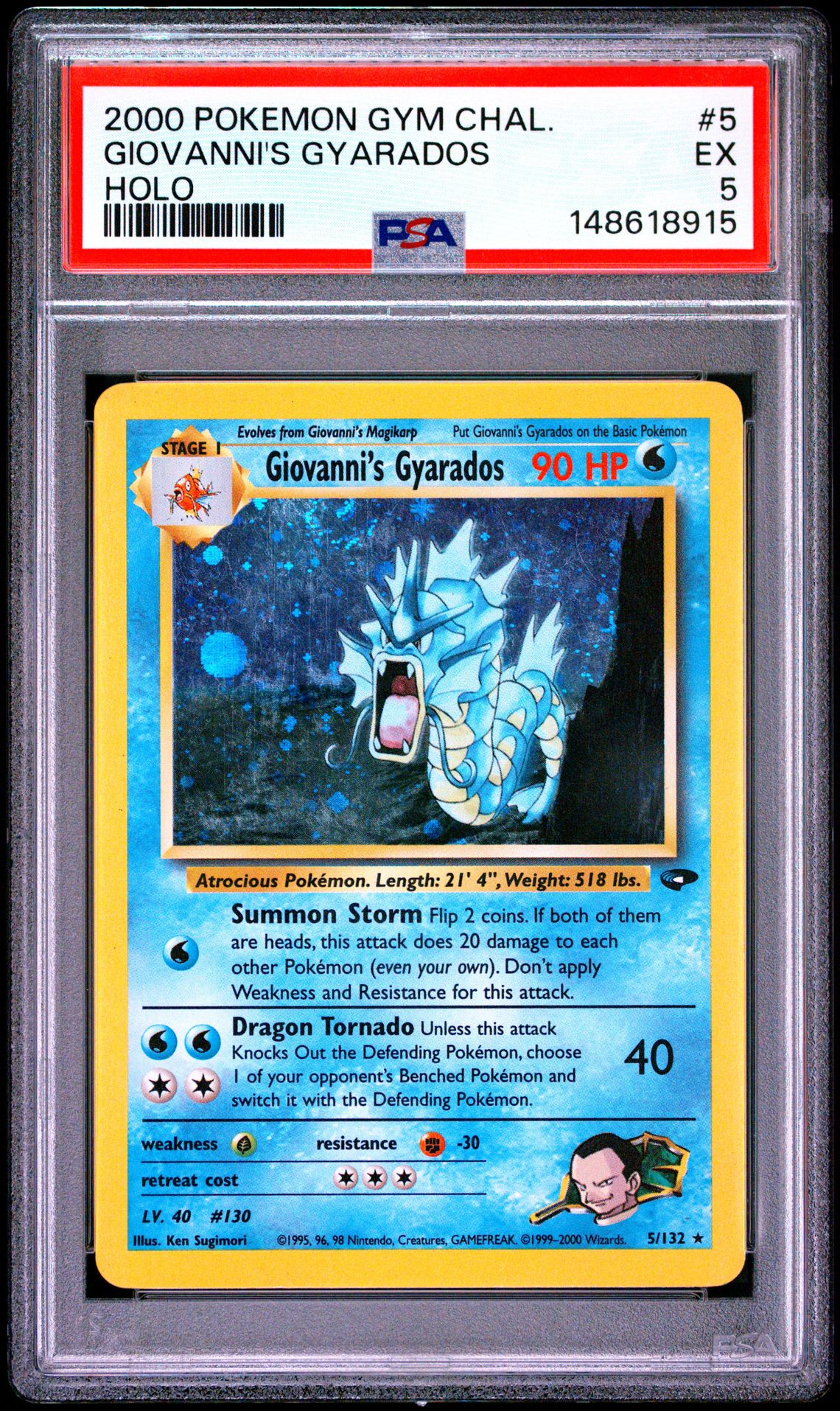 2000 Pokemon Gym Challenge Giovanni's Gyarados #5 (Holo) Ex 5 front