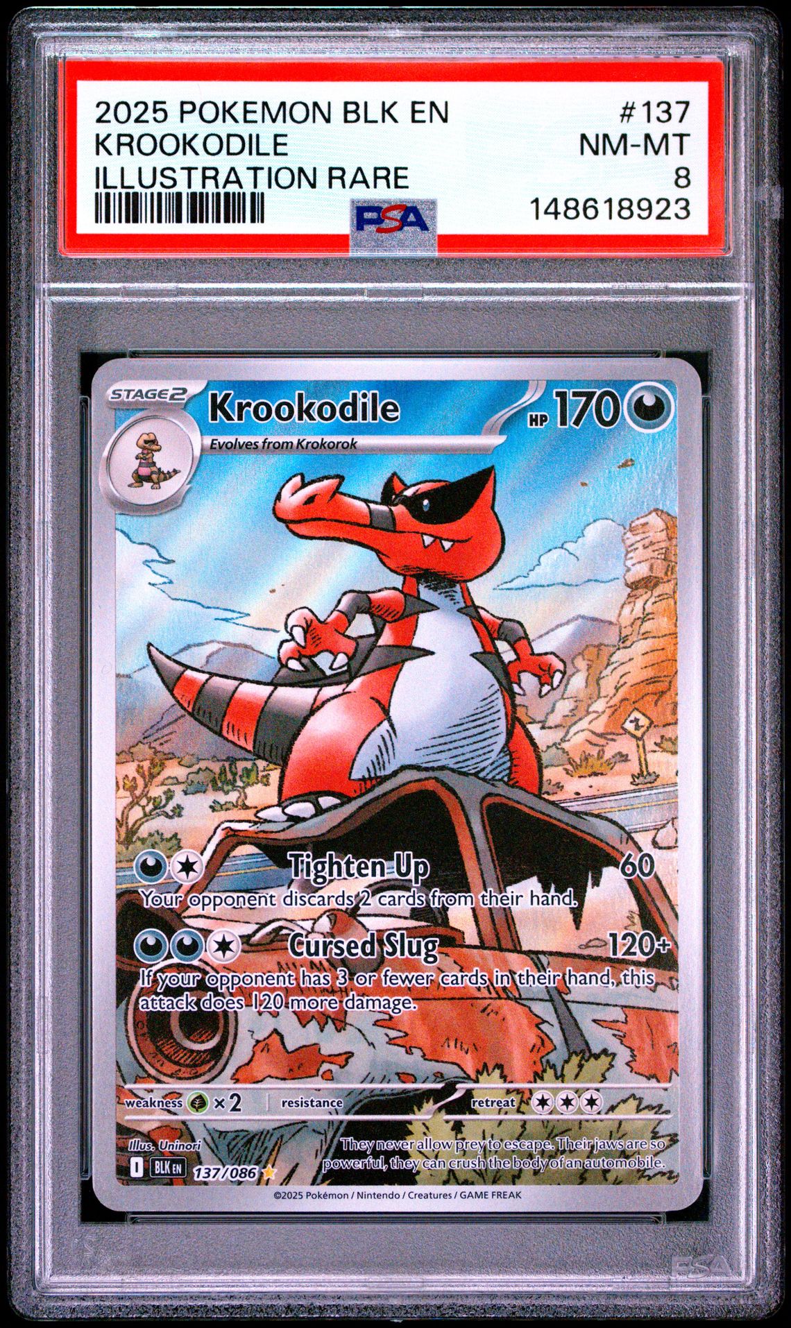 2025 Pokemon Blk En-Black Bolt Krookodile #137 (Illustration Rare) Nm-Mt 8 front
