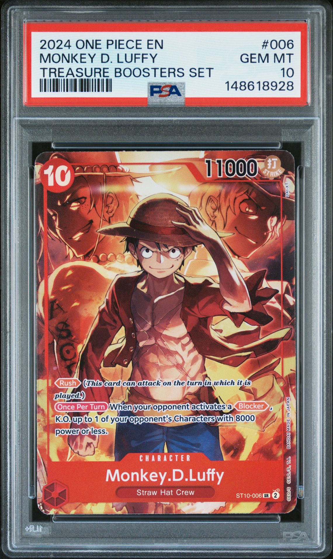 2024 One Piece Promos Monkey D. Luffy #006 (Treasure Boosters Set) Gem Mt 10 front