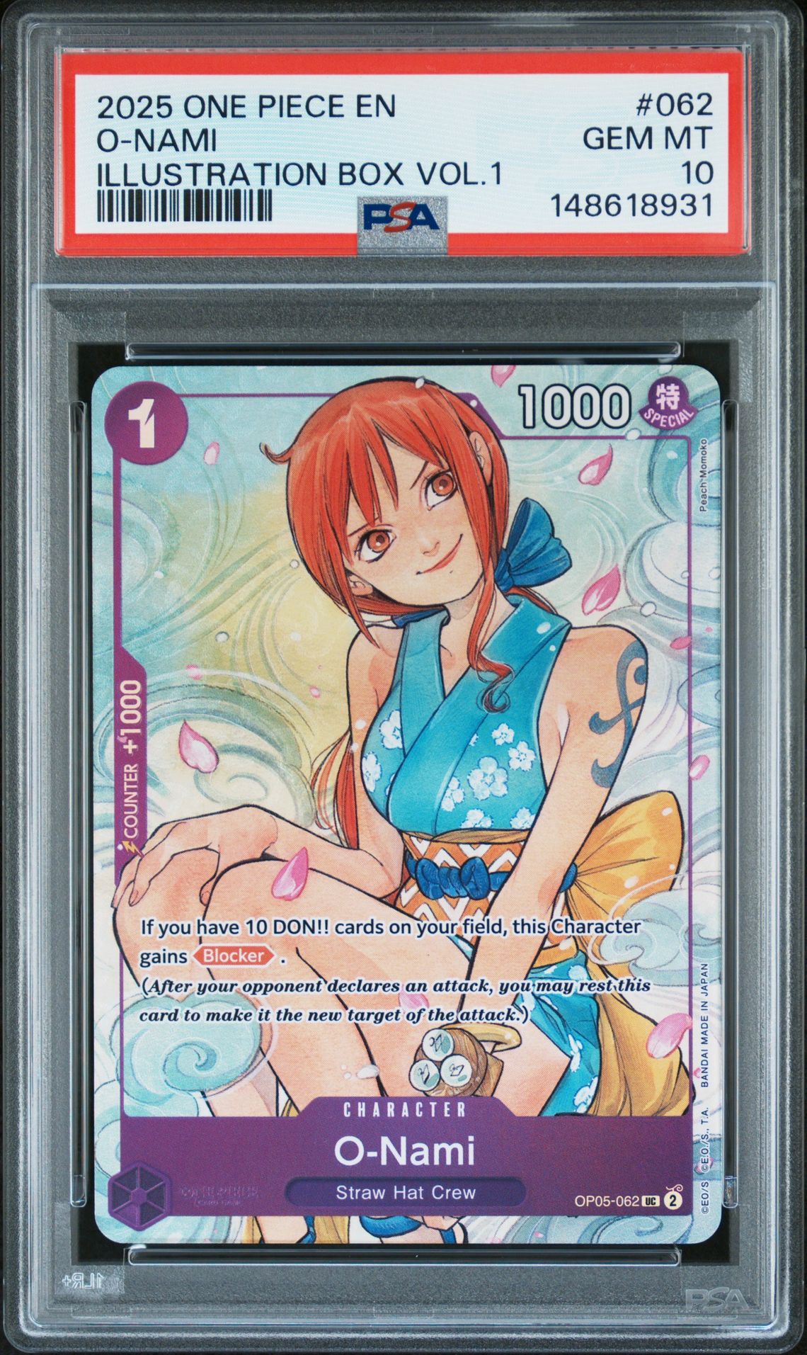 2025 One Piece Promos O-Nami #062 (Illustration Box Vol.1) Gem Mt 10 front
