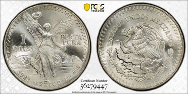 1983-Mo Onza Libertad Ag DDO MS67