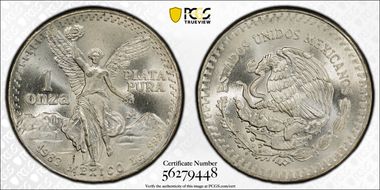 1983-Mo Onza Libertad Ag DDO MS67