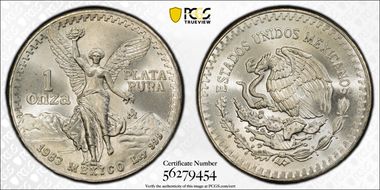 1983-Mo Onza Libertad Ag DDO MS66