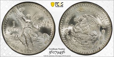 1983-Mo Onza Libertad Ag MS67