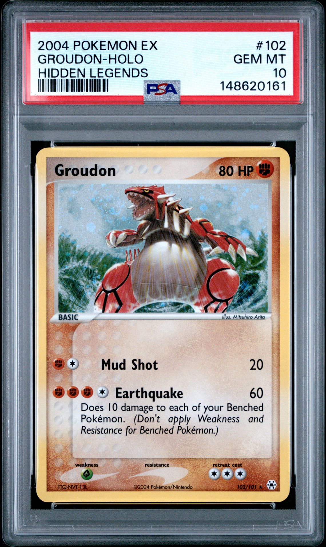 2004 Pokemon POKEMON EX HIDDEN LEGENDS #102 Groudon-Holo front
