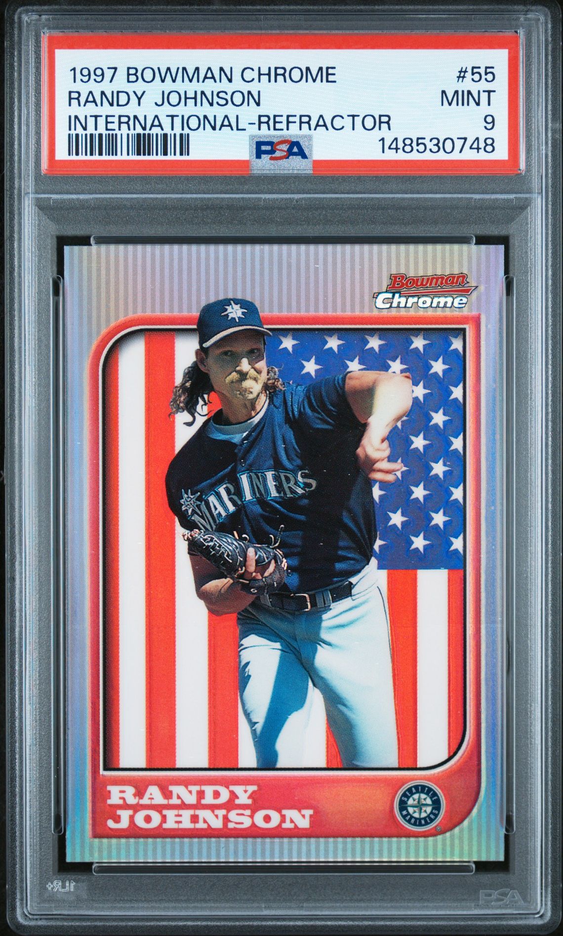 1997 Bowman Bowman Chrome INTERNATIONAL-REFRACTOR #55 Randy Johnson front
