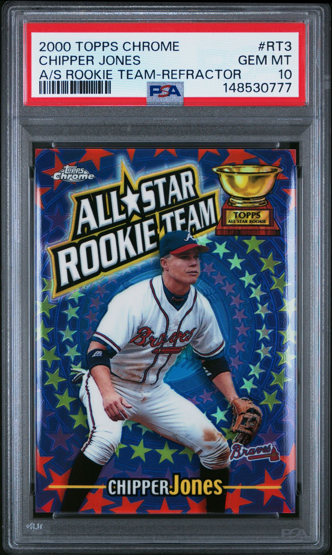 2000 Topps TOPPS CHROME ALL-STAR ROOKIE TEAM A/S ROOKIE TEAM-REFRACTOR #RT3 Chipper Jones front
