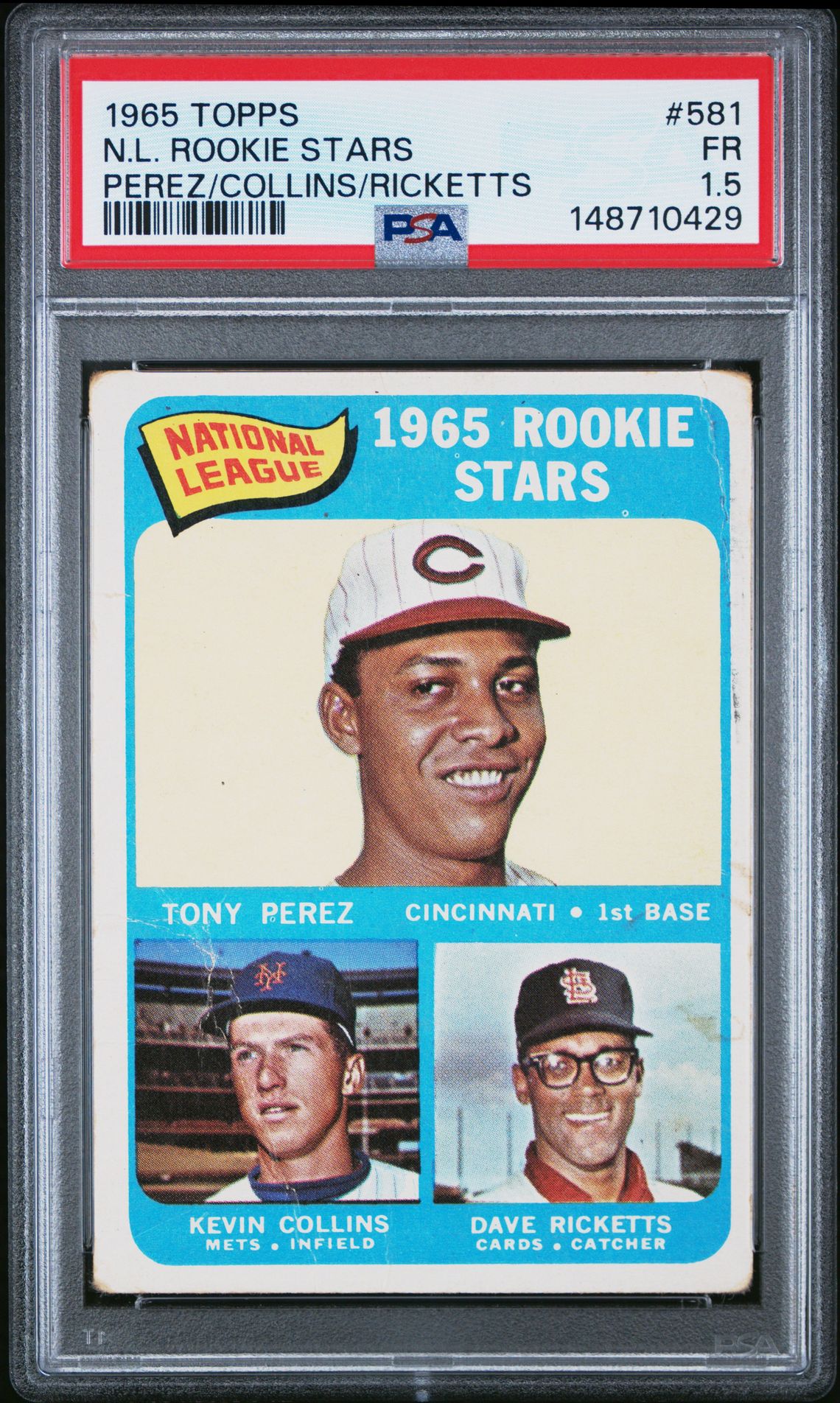1965 Topps TOPPS PEREZ/COLLINS/RICKETTS #581 N.L. Rookie Stars front