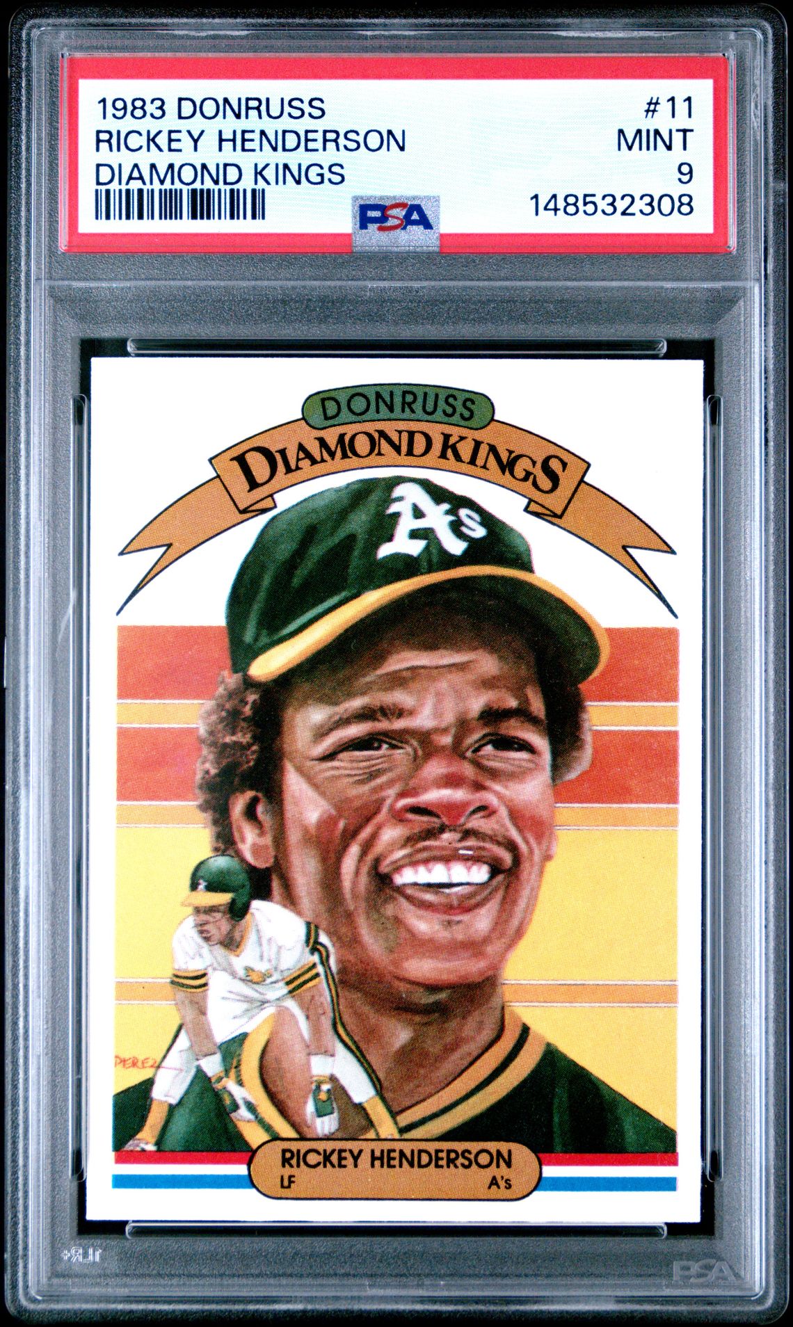 1983 Panini DONRUSS DIAMOND KINGS #11 Rickey Henderson front