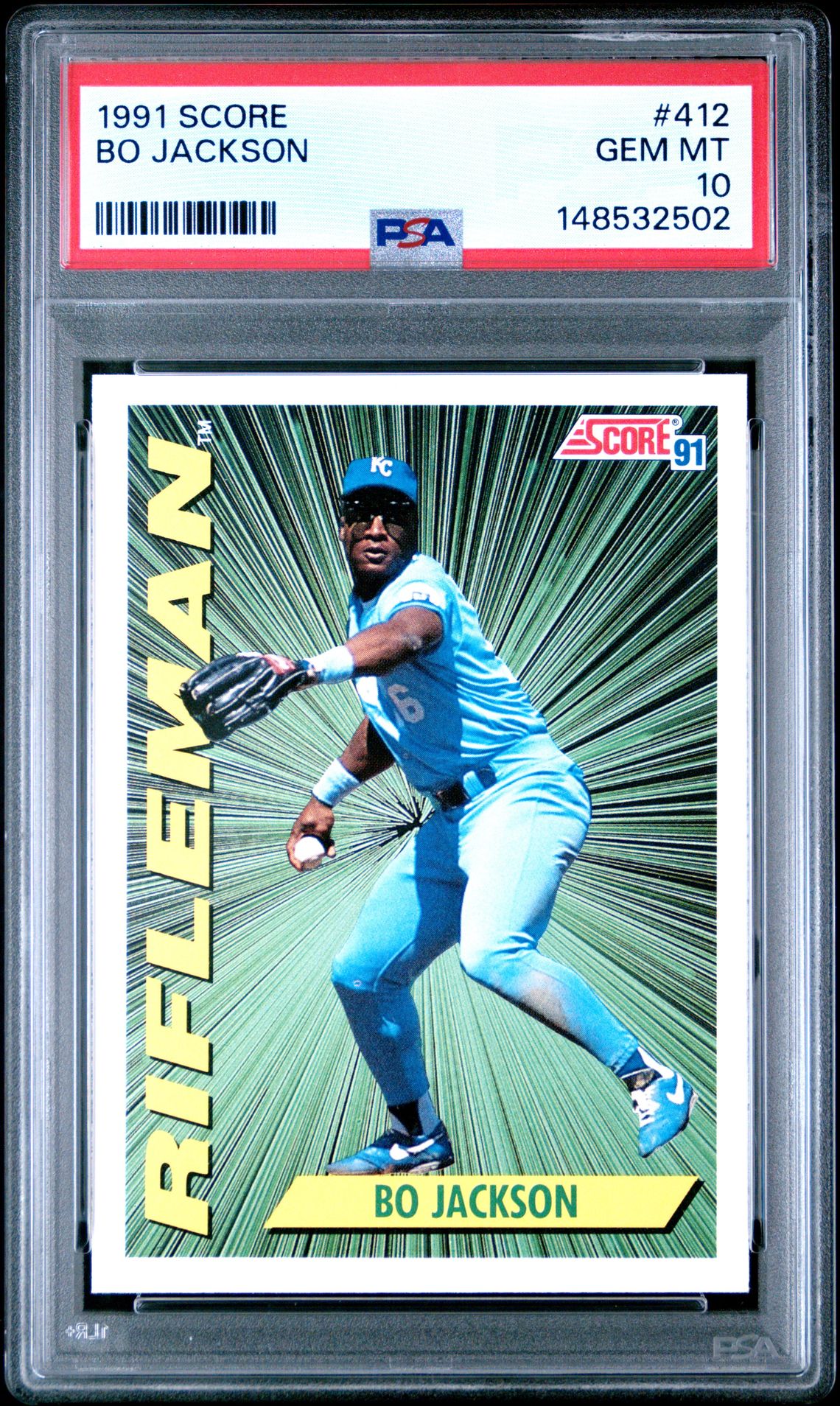 1991 Score SCORE #412 Bo Jackson front