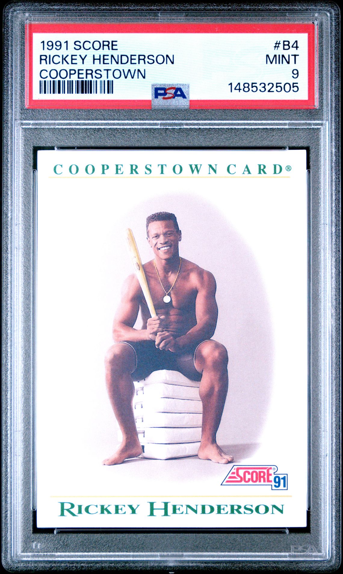 1991 Score SCORE COOPERSTOWN #B4 Rickey Henderson front