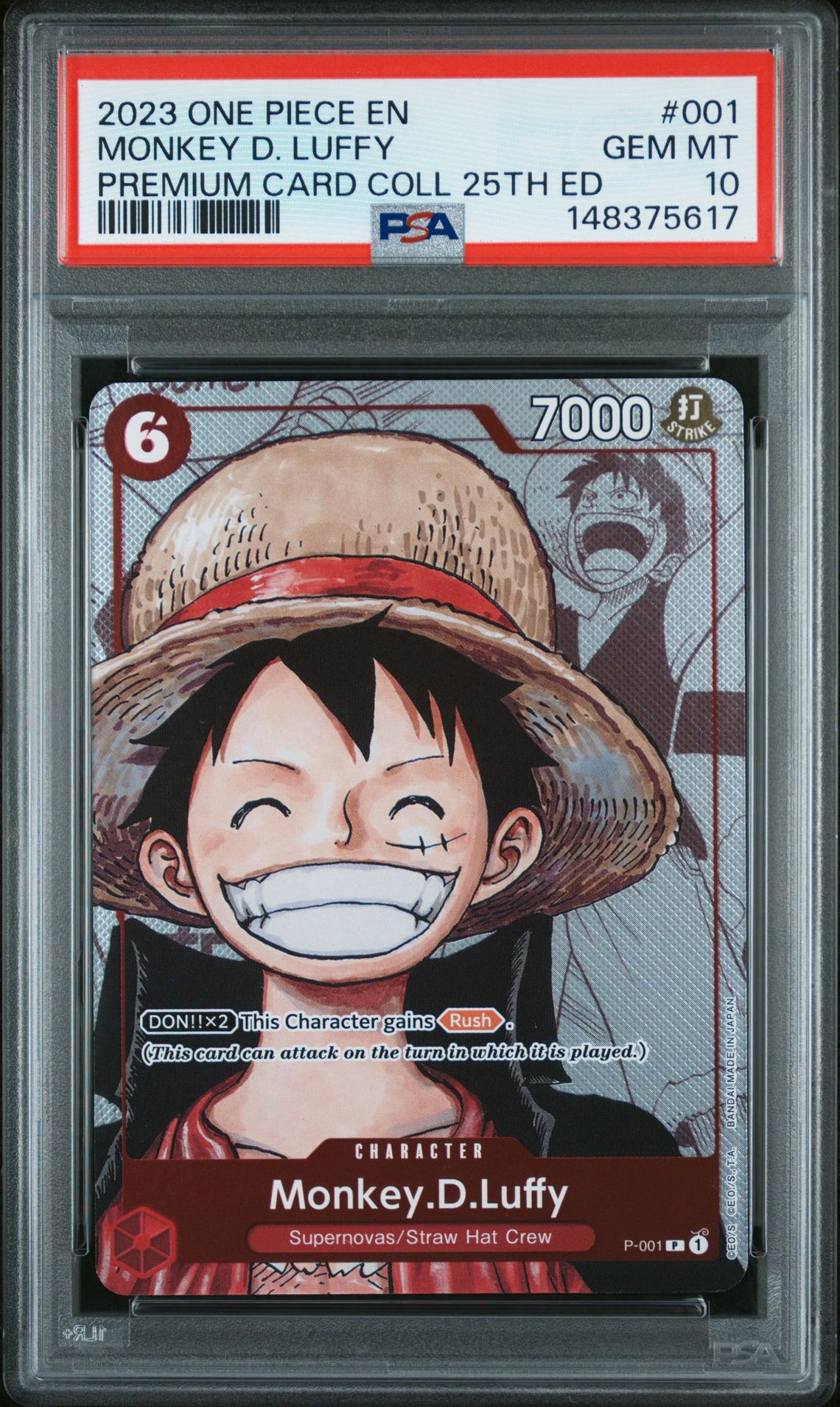 2023 One Piece One Piece Premium Card Collection 25th Edition #001 Monkey D. Luffy front