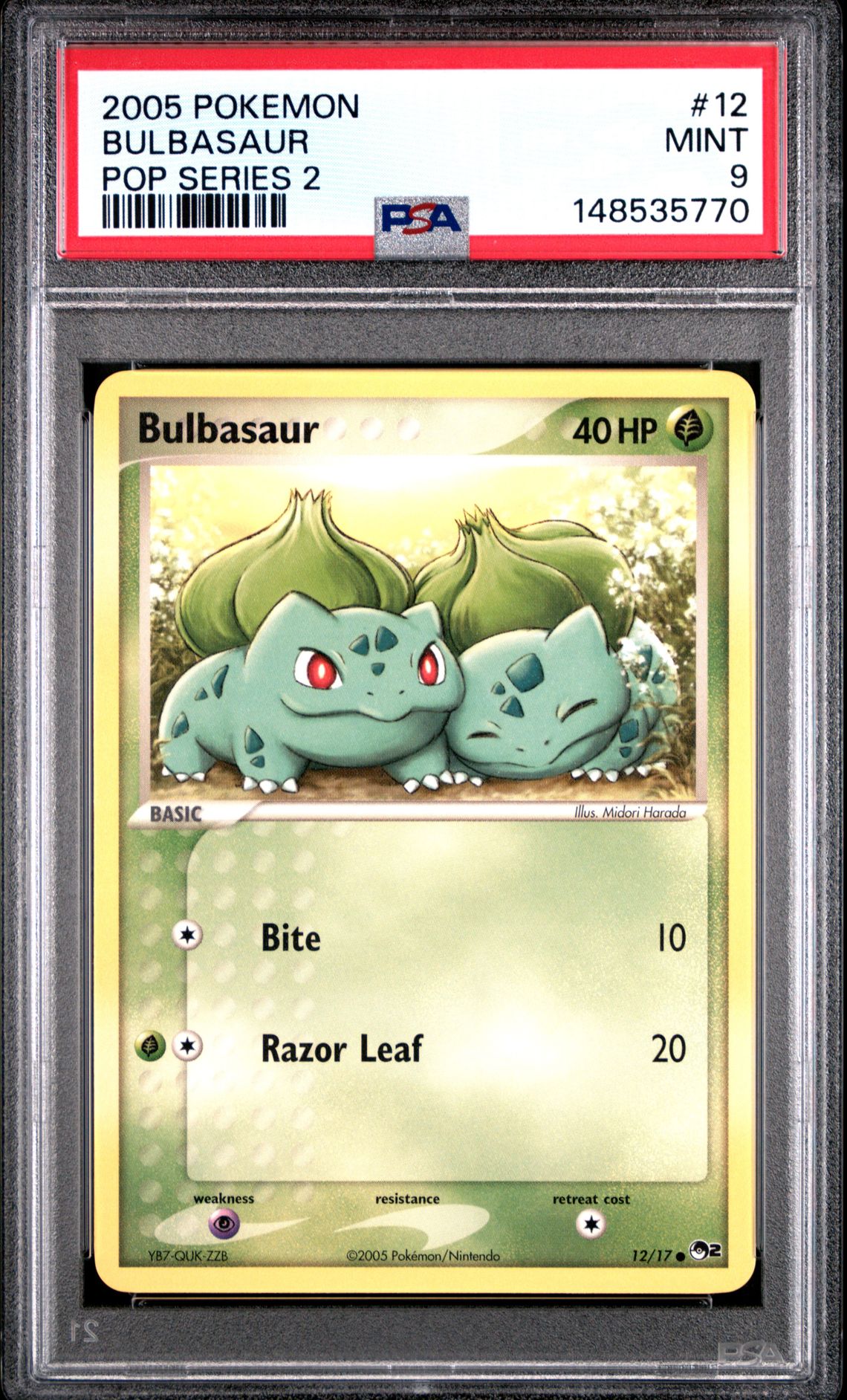 2005 Pokemon POKEMON POP SERIES 2 #12 Bulbasaur front
