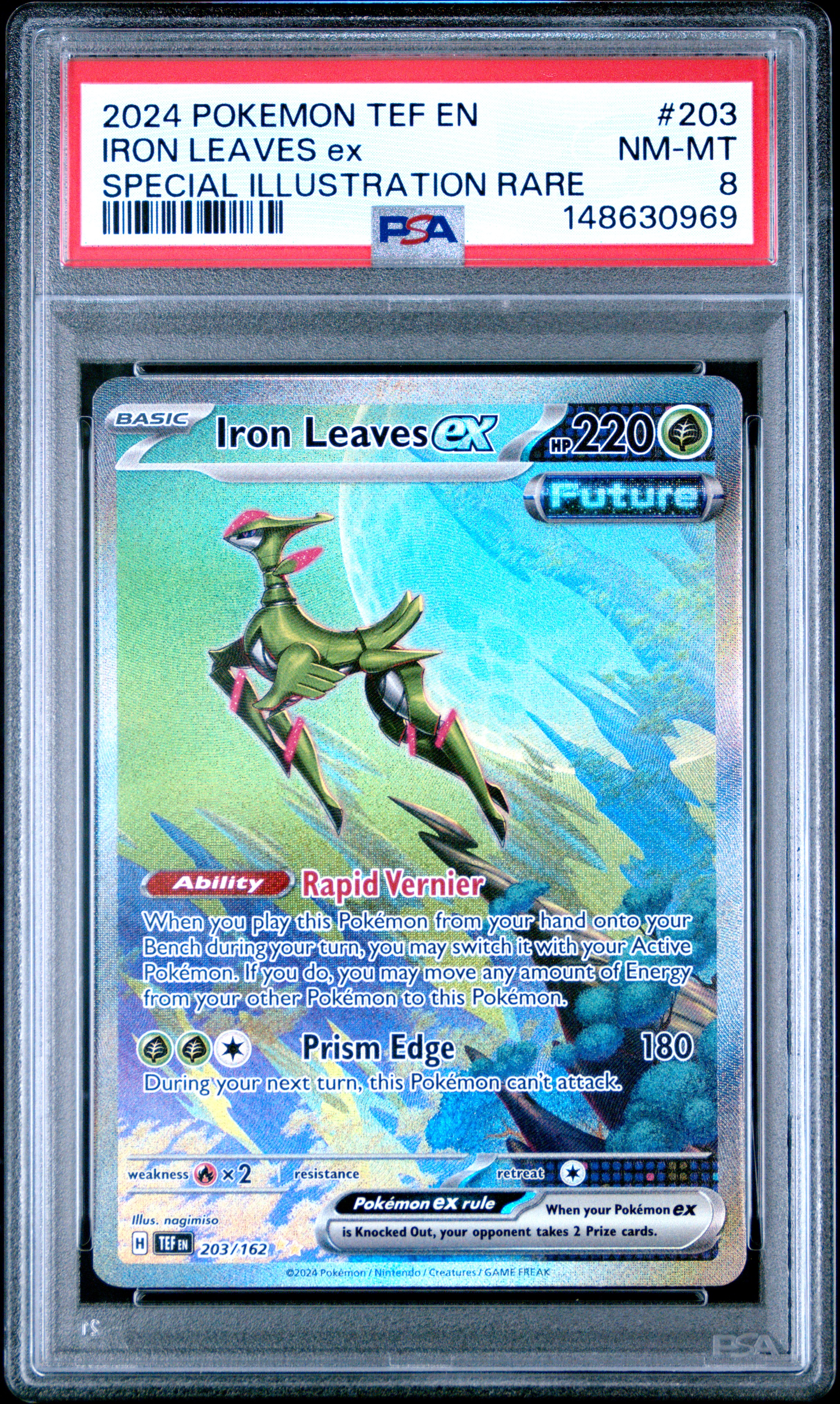 2024 #203 Iron Leaves EX PSA 8 Tef EN-Temporal Forces
