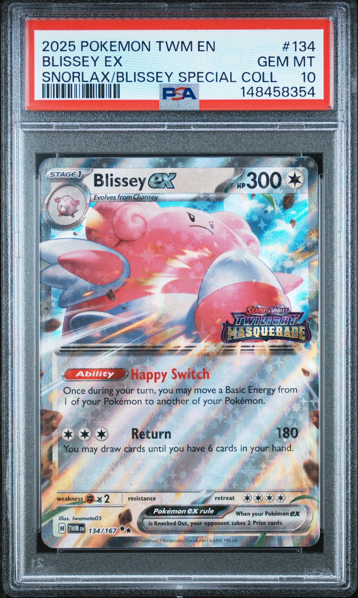 2025 Pokemon POKEMON TWM EN-TWILIGHT MASQUERADE SNORLAX/BLISSEY SPECIAL COLL #134 Blissey Ex front