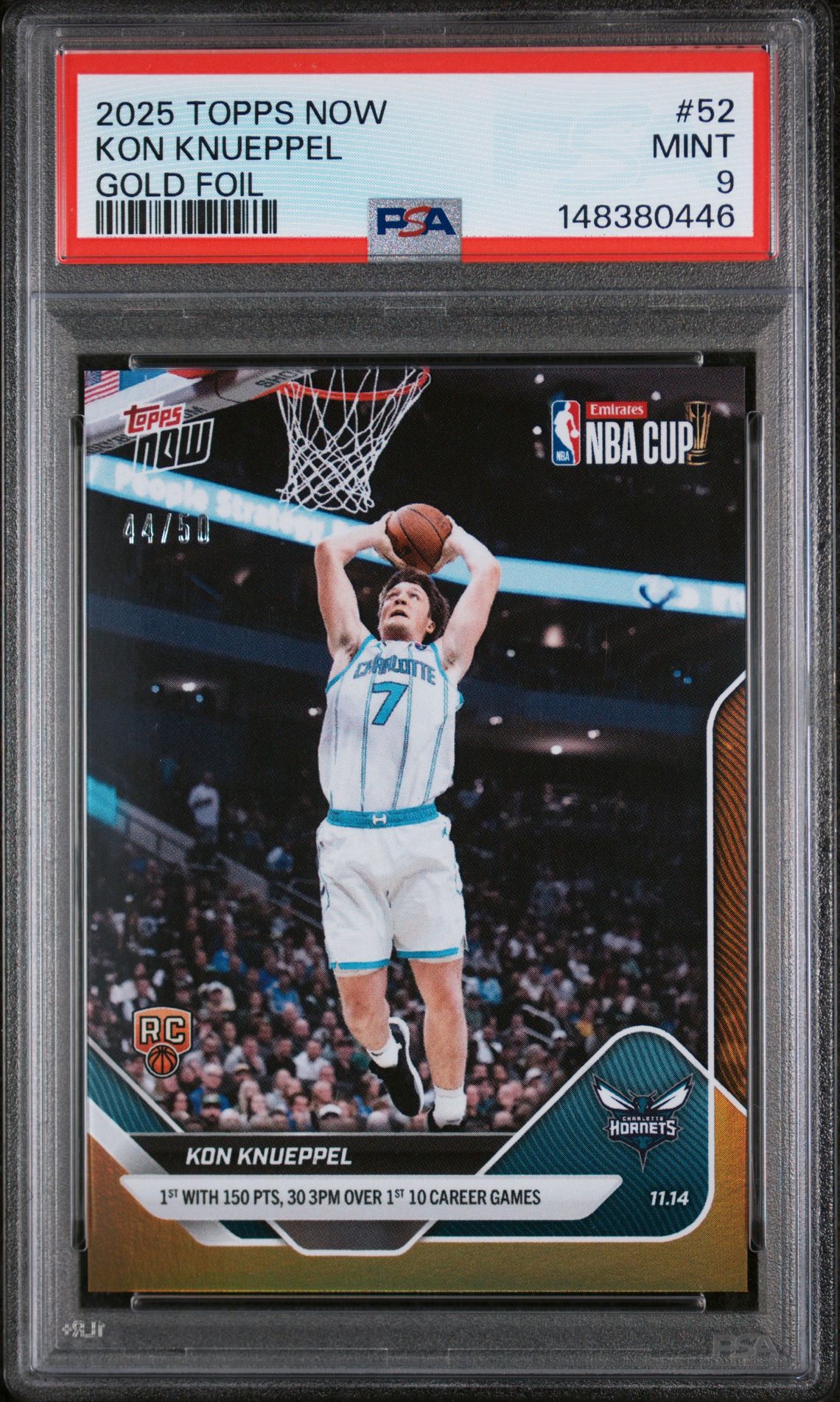 2025 Topps Now TOPPS NOW GOLD FOIL #52 Kon Knueppel front