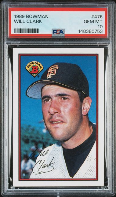1989 Bowman #476 Will Clark front