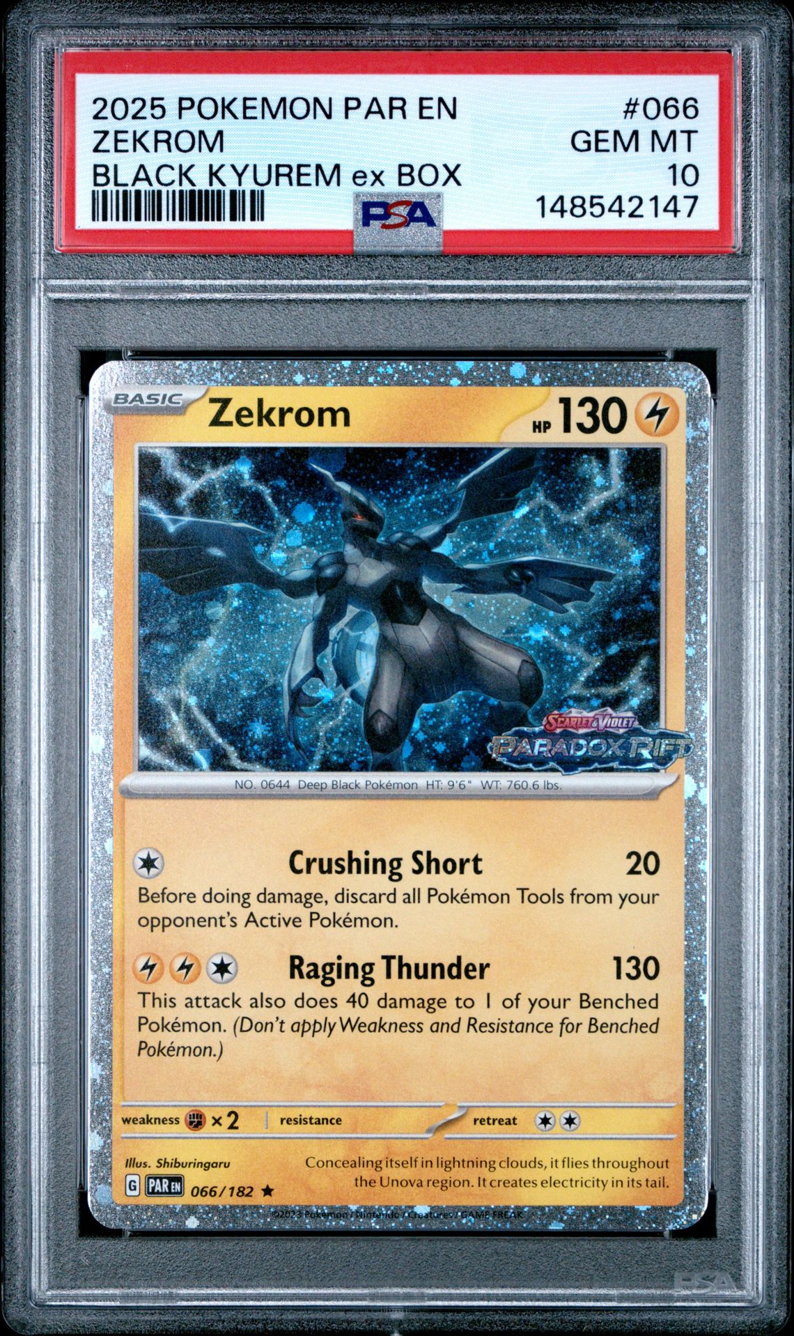 2025 Pokemon POKEMON PAR EN-PARADOX RIFT Black #066 Zekrom front