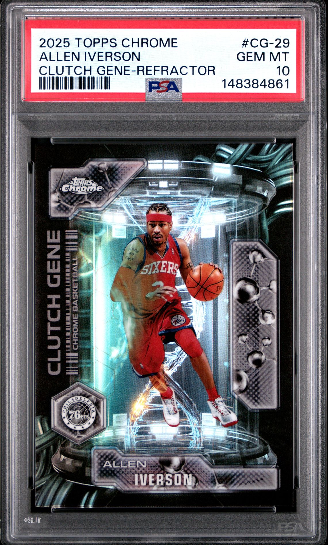 2025 Topps TOPPS CHROME CLUTCH GENE REFRACTOR #CG-29 Allen Iverson front