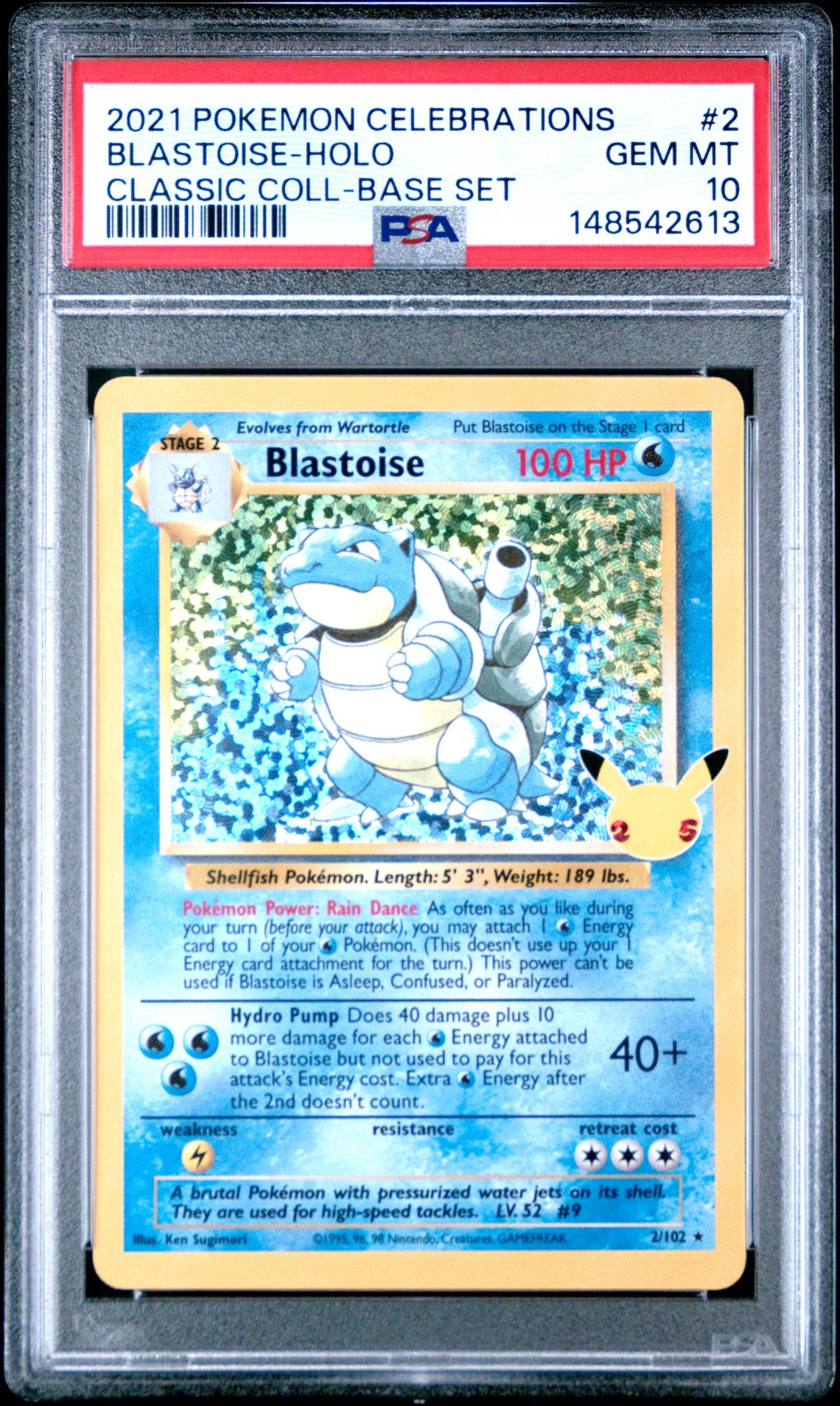 2021 Pokemon POKEMON CELEBRATIONS CLASSIC COLLECTION BASE SET #2 Blastoise-Holo front