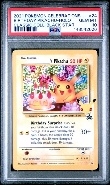 2021 Pokemon Celebrations Classic Coll Black Star #24 Birthday Pikachu-Holo front