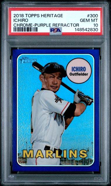 2018 Topps TOPPS HERITAGE CHROME-PURPLE REFRACTOR #300 Ichiro front