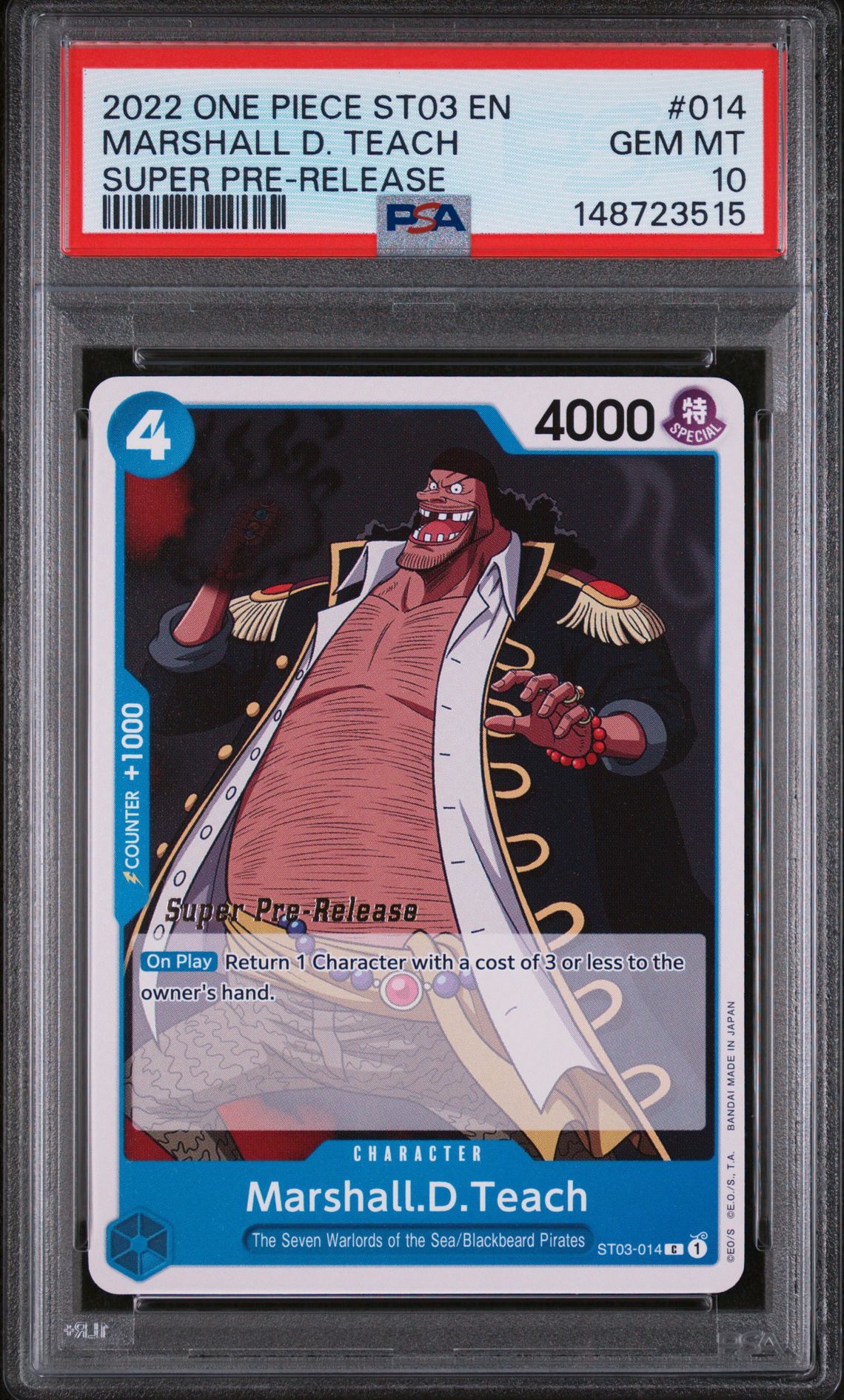 2022 One Piece One Piece Starter Deck St03-The Seven Warlords Of The Sea #014 Marshall D. Teach front