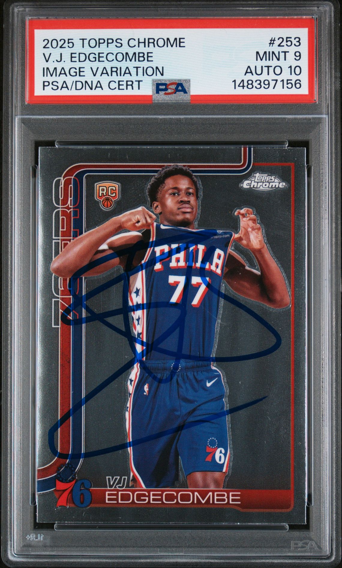 2025 Topps Chrome TOPPS CHROME IMAGE VARIATION #253 V.J. Edgecombe front