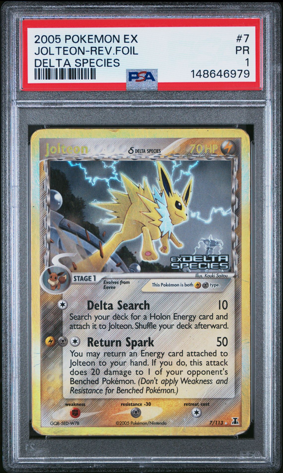 2005 Pokemon POKEMON EX DELTA SPECIES #7 Jolteon-Rev.Foil front