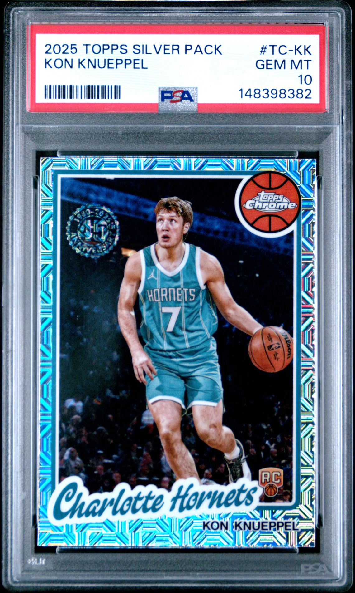 2025 Topps TOPPS SILVER PACK 1980-81 TOPPS CHROME BASKETBALL #TC-KK Kon Knueppel front