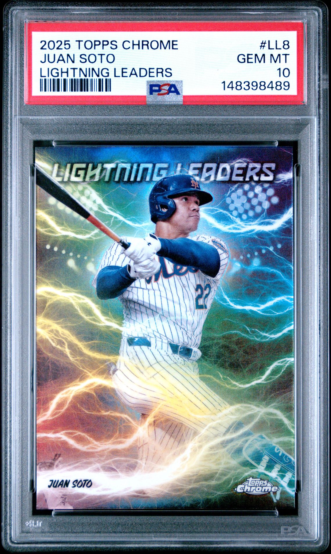 2025 Topps TOPPS CHROME LIGHTNING LEADERS #LL8 Juan Soto front