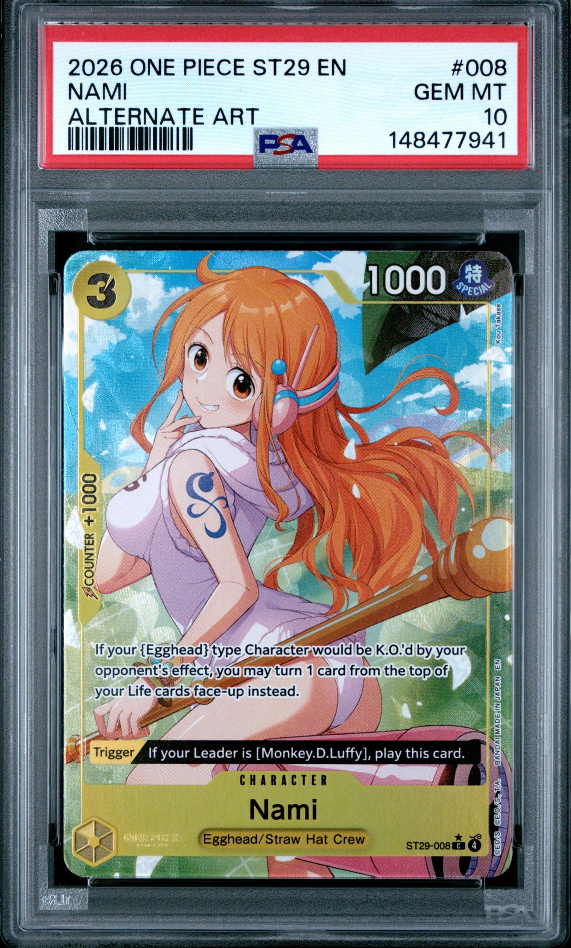 2026 One Piece ONE PIECE STARTER DECK ST29-EGGHEAD ALTERNATE ART #008 Nami front