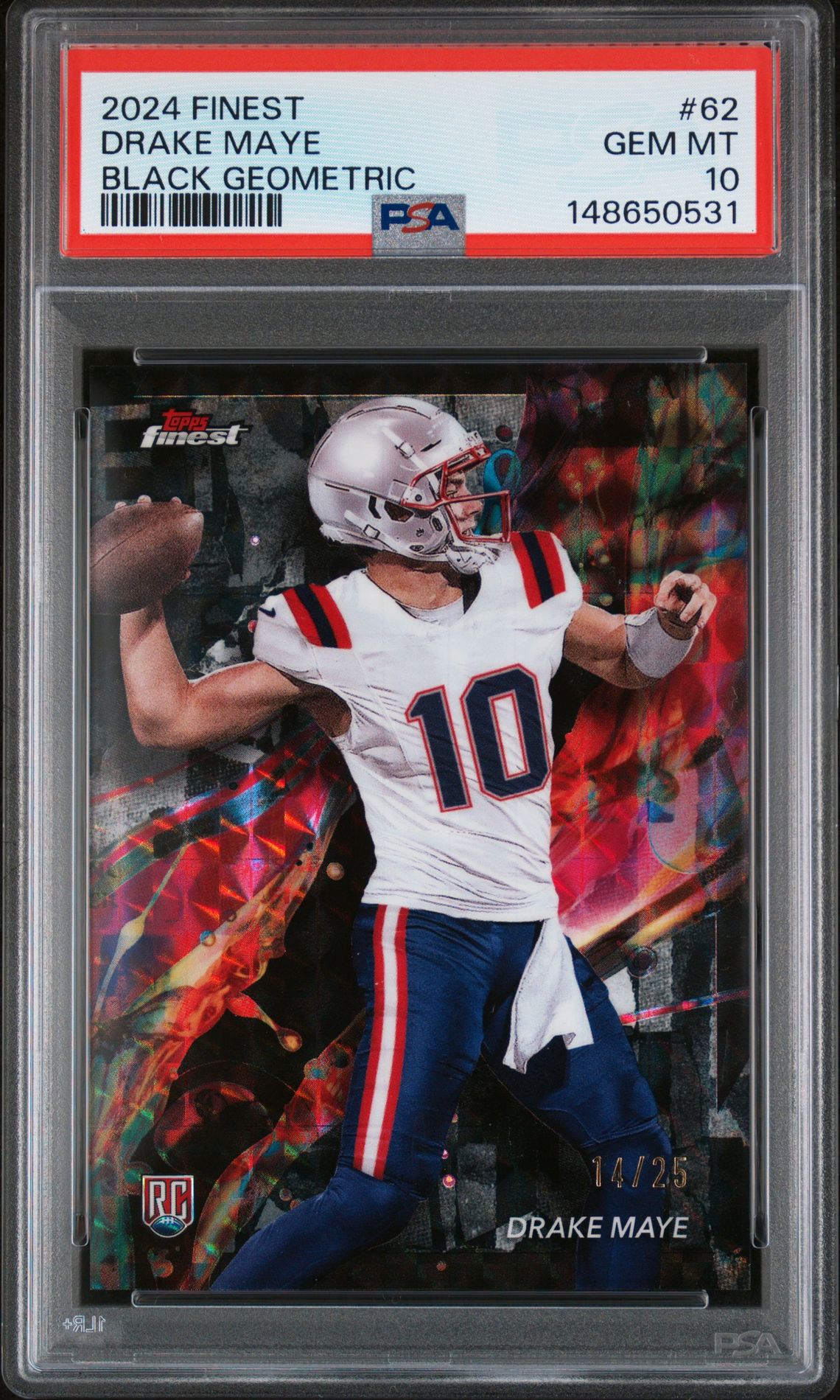 2024 Topps TOPPS FINEST BLACK GEOMETRIC #62 Drake Maye front