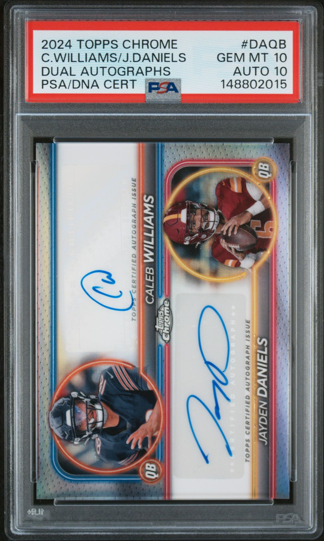2024 Topps Chrome Dual Autographs #Daqb Gem Mt 10 front view - PSA graded GEM MT 10