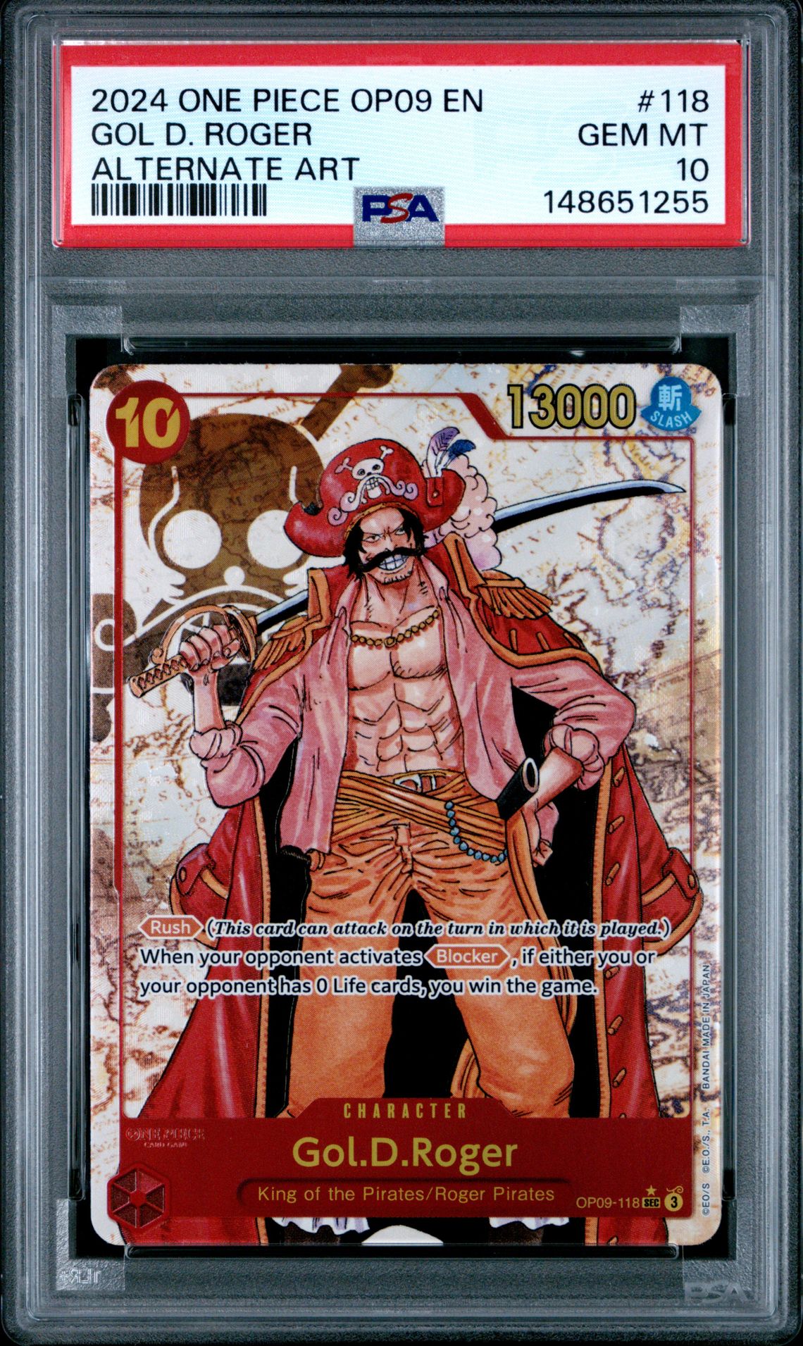 2024 One Piece ONE PIECE OP09-EMPERORS IN THE NEW WORLD ALTERNATE ART #118 Gol D. Roger front