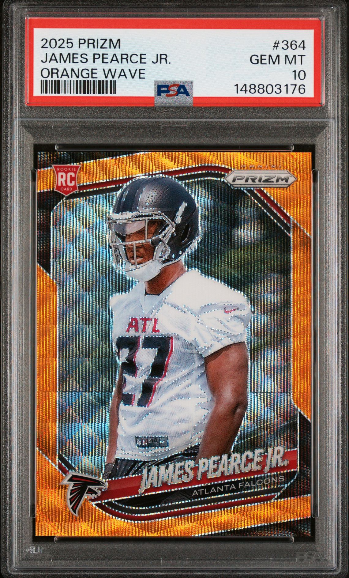 2025 Panini PANINI PRIZM ORANGE WAVE #364 James Pearce Jr. front