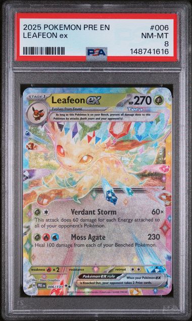 2025 Pokemon Prismatic Evolutions #006 Leafeon front