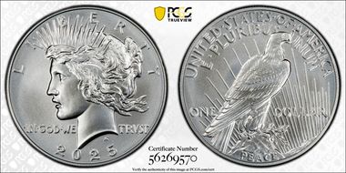 2025 $1 Peace Dollar MS70