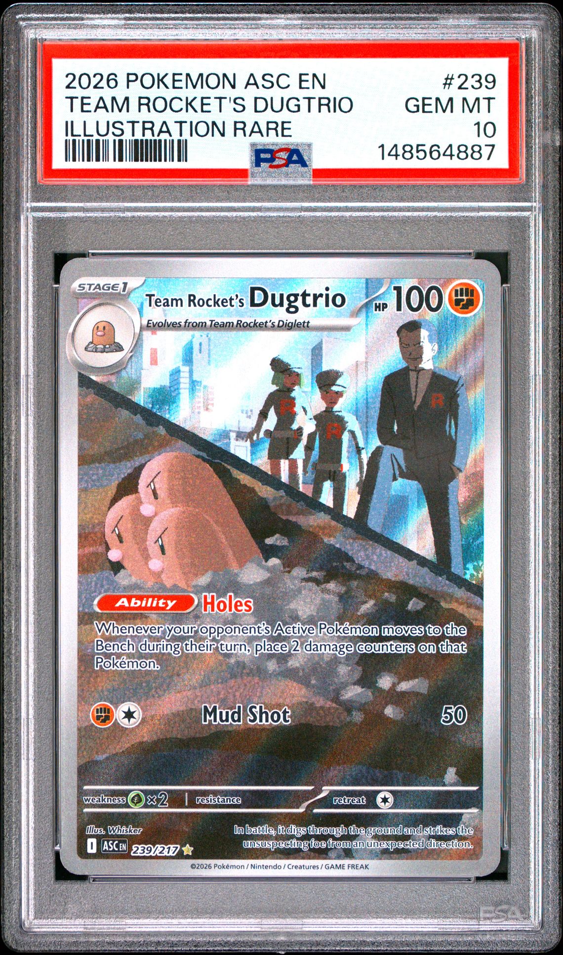2026 Pokemon POKEMON ASC EN-ASCENDED HEROES ILLUSTRATION RARE #239 Team Rocket's Dugtrio front