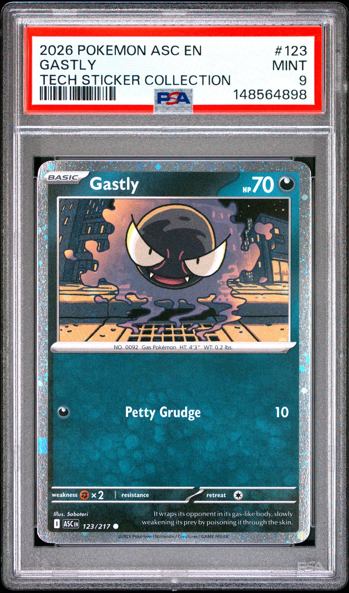 2026 Pokemon POKEMON ASC EN-ASCENDED HEROES TECH STICKER COLLECTION #123 Gastly front