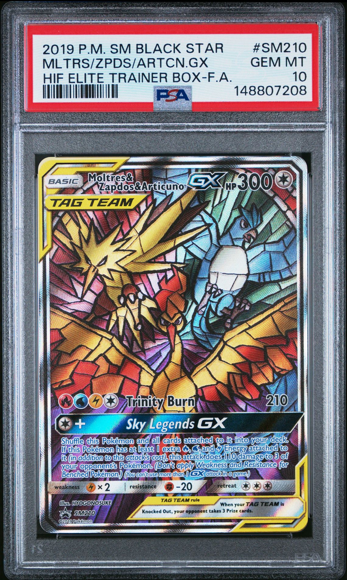 2019 Pokemon POKEMON SM BLACK STAR PROMO HIF ELITE TRAINER BOX-F.A. #SM210 Mltrs/Zpds/Artcn.Gx front