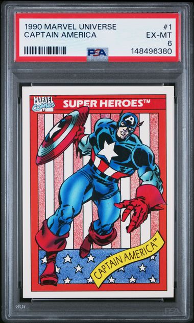 1990 Impel Marvel Universe #1 Captain America front