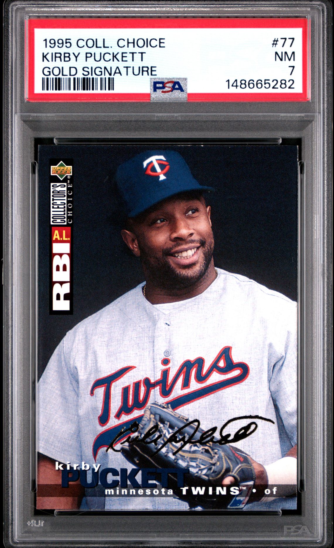 1995 COLLECTOR'S CHOICE GOLD SIGNATURE #77 Kirby Puckett front