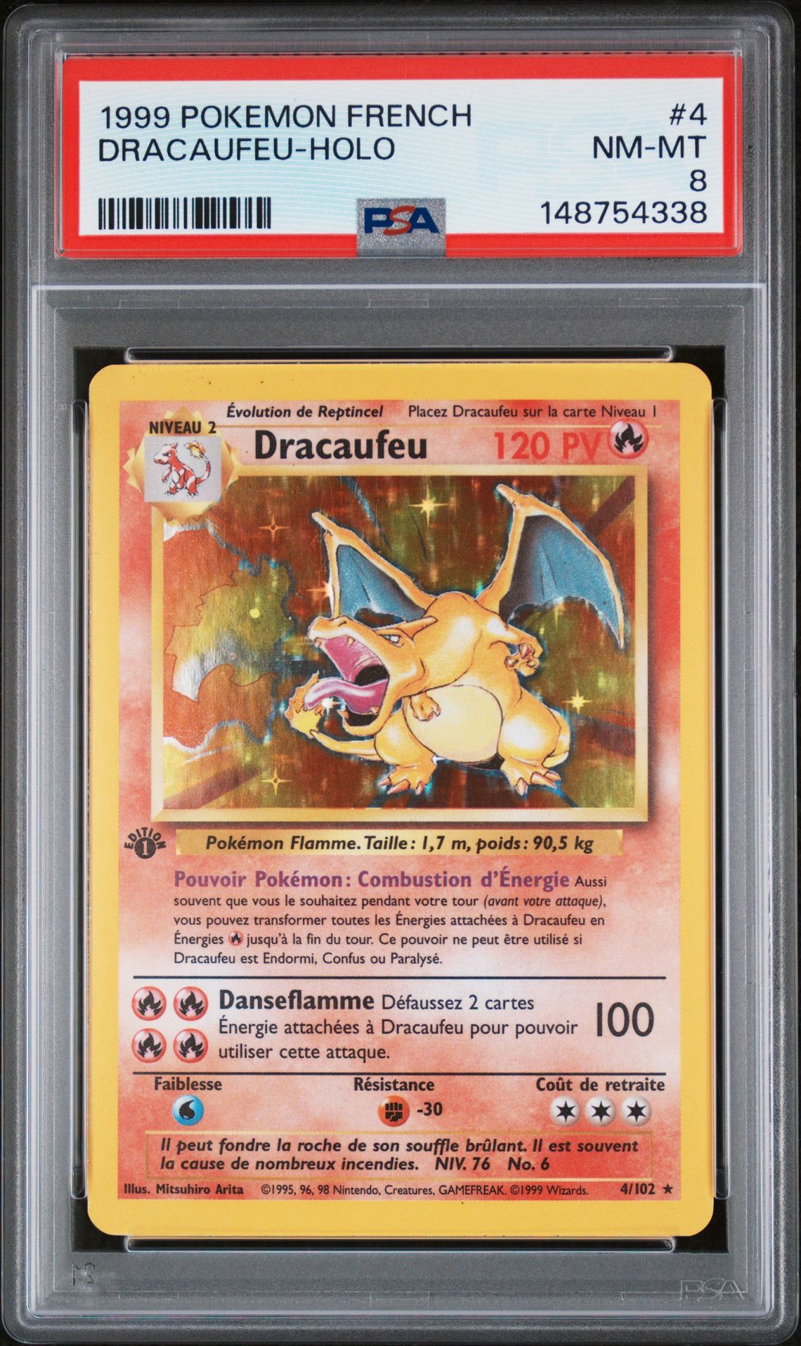 1999 Pokemon Base Set Holo #4 Dracaufeu-Holo front