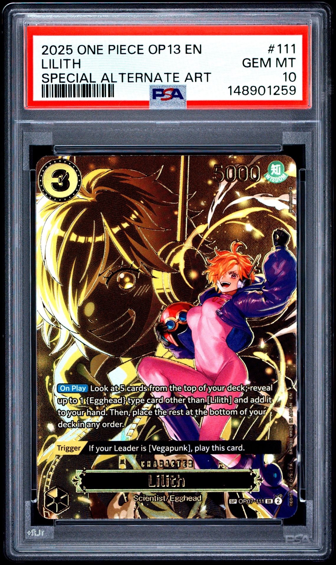 2025 One Piece ONE PIECE OP13-CARRYING ON HIS WILL SPECIAL ALTERNATE ART #111 Lilith front