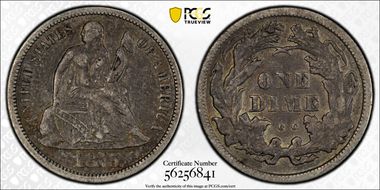 1875-CC 10C Mintmark Above Bow VF35