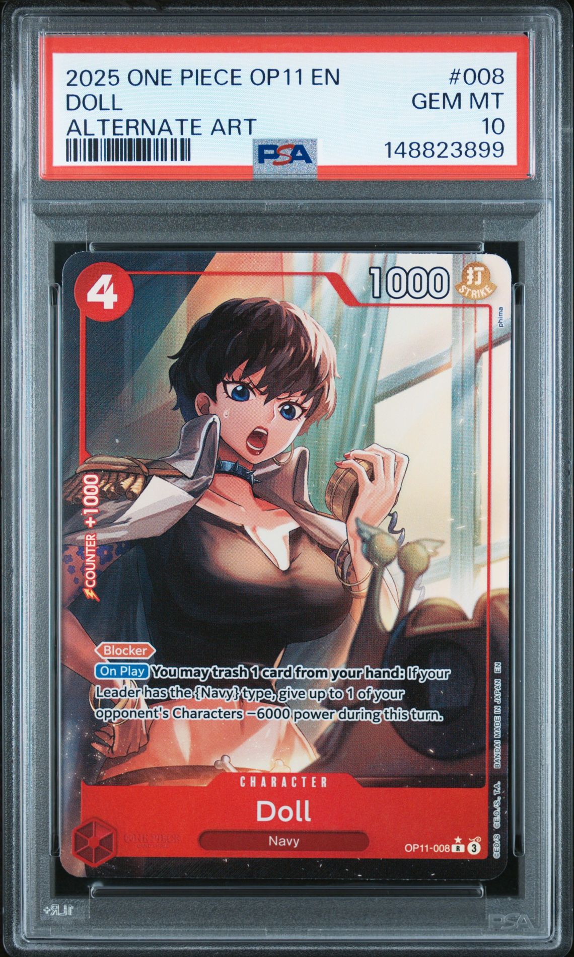 2025 One Piece ONE PIECE OP11-A FIST OF DIVINE SPEED Alt Art #008 Doll front
