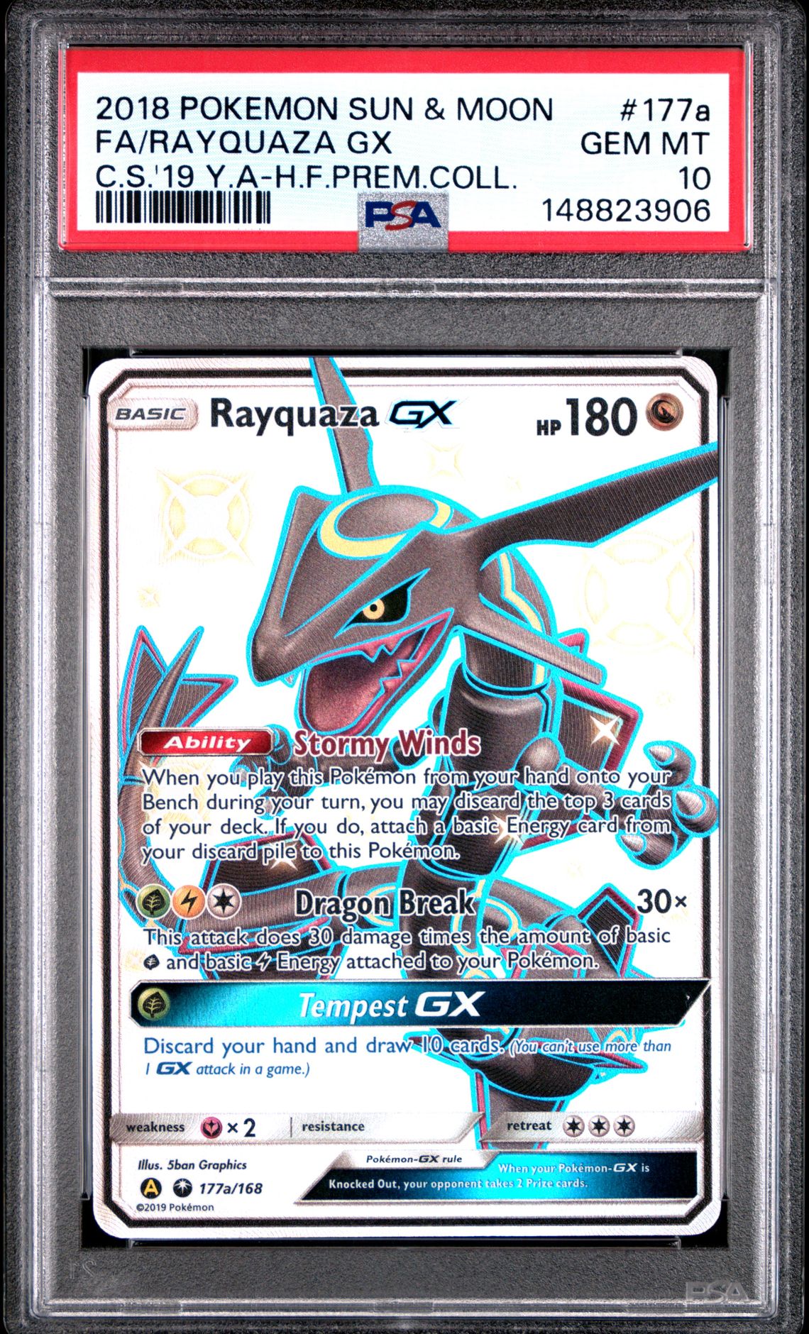 2018 Pokemon #177A Fa/Rayquaza Gx front