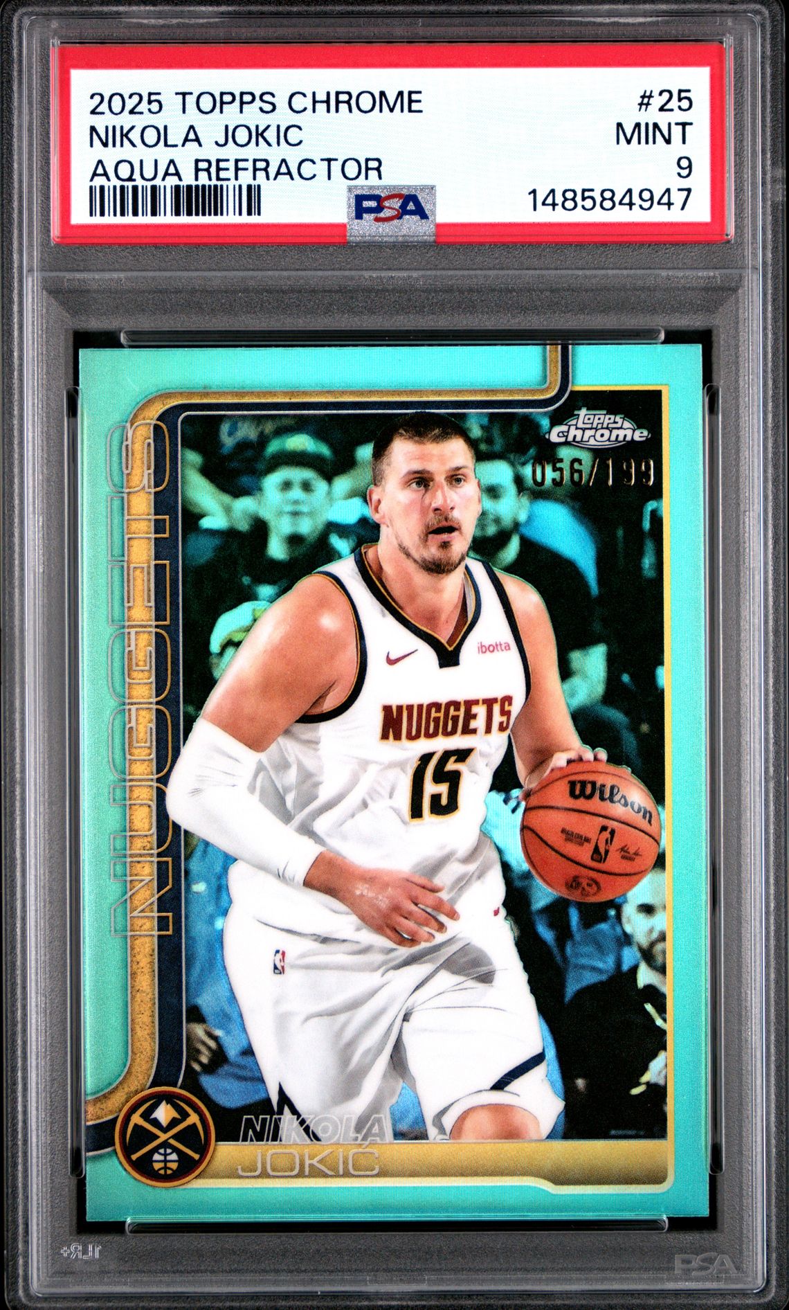 2025 Topps Chrome TOPPS CHROME AQUA REFRACTOR #25 Nikola Jokic front