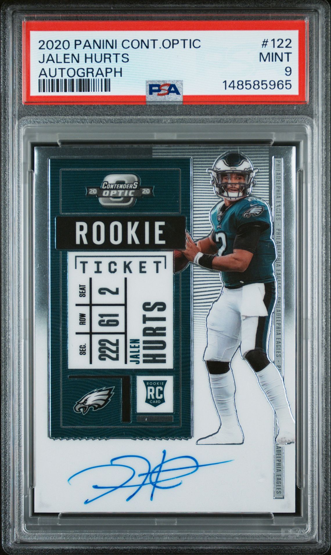 2020 Panini PANINI CONTENDERS OPTIC Autograph #122 Jalen Hurts front